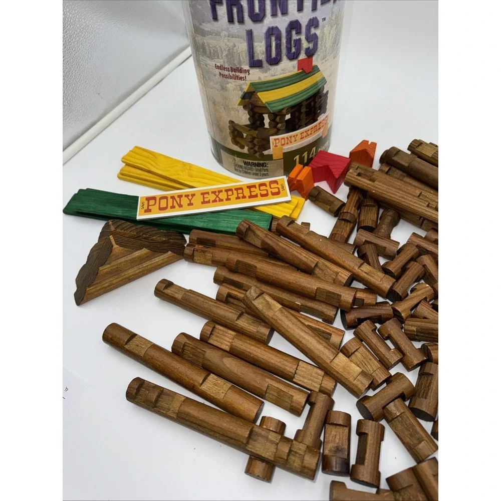 Frontier Logs Pony Express 114 Piece Set‎ By Ideal Timeless Toys Complete
